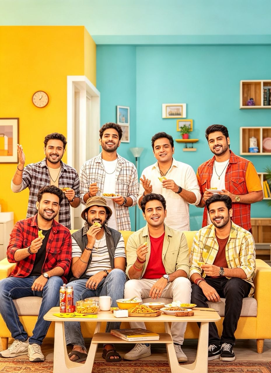 বন্ধুরা একসাথে টিভি দেখছে