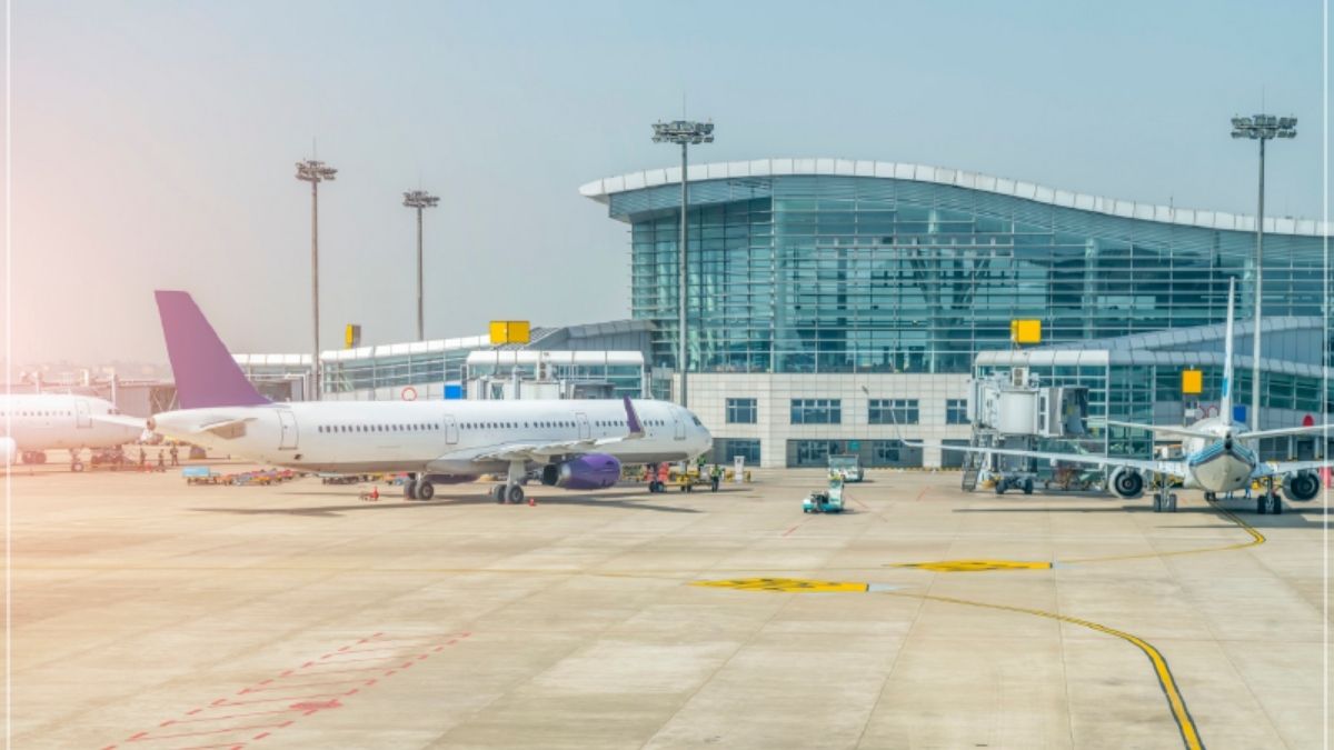Passenger jets at an airport terminal