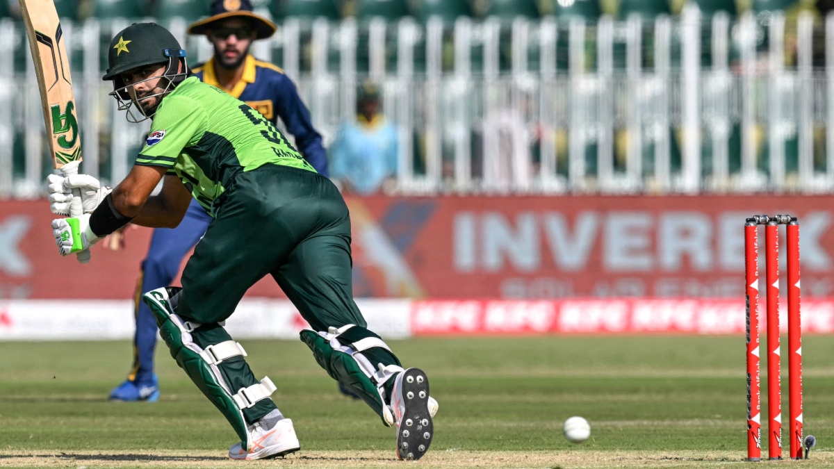 Cricketer playing a shot